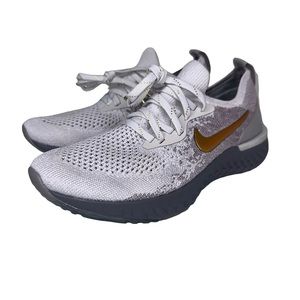 Nike Epic Reaxt FK MET PRM Vast Grey Metallic Gold AV3048 070 Women’s Size 5.5